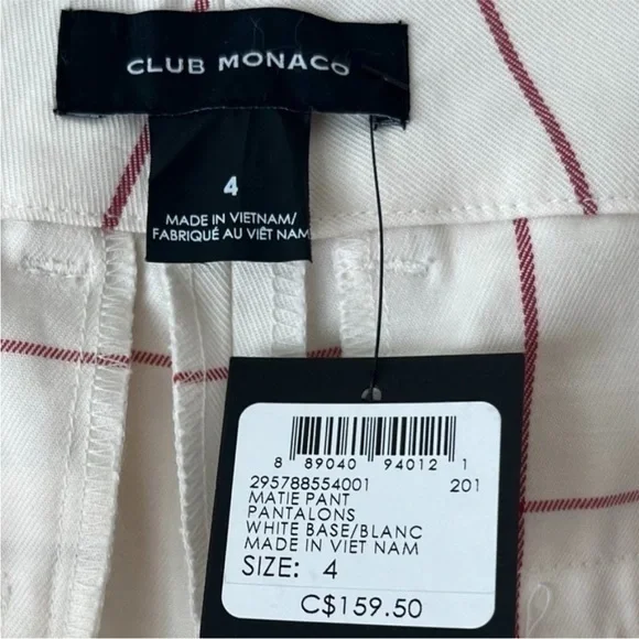 Club Monaco | Marie Pant: Creamy Beige & Pink Ankle Pants - Picture 17 of 17